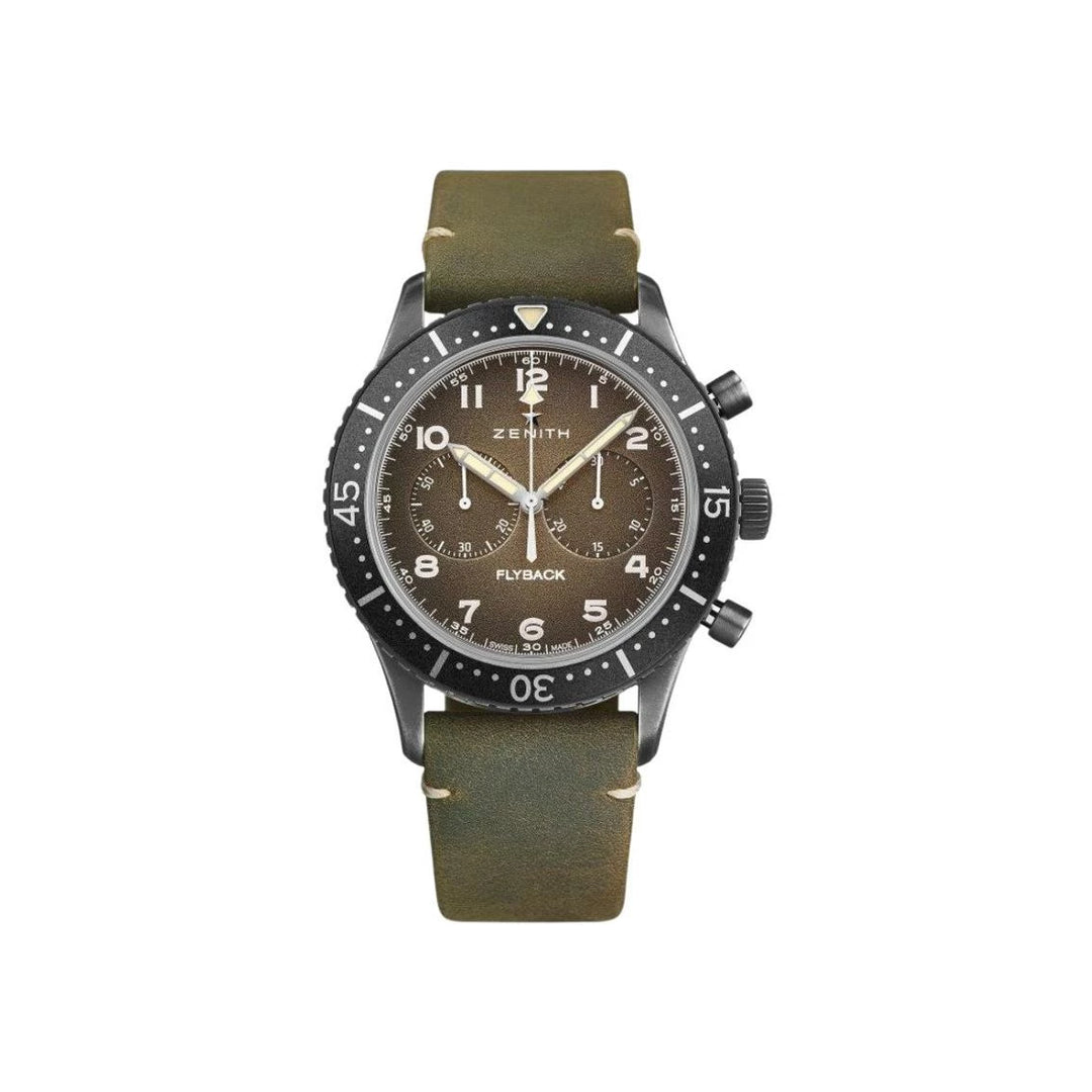 Zenith Pilot Cronometro Tipo CP-2 43mm Cadran Argent Vieilli - Les Champs d'Or Montre Zenith