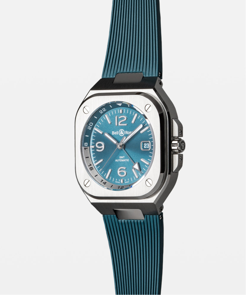 Montre BR 05 GMT Sky Blue Caoutchouc -  - Bell & Ross - Montre - Les Champs d'Or