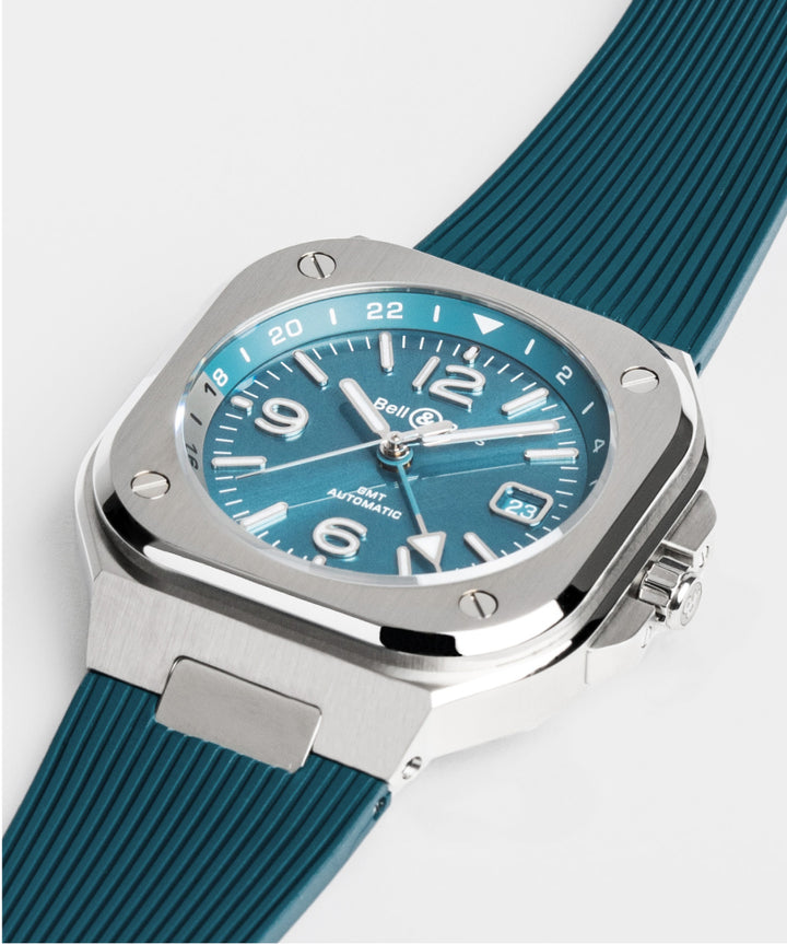 Montre BR 05 GMT Sky Blue Caoutchouc -  - Bell & Ross - Montre - Les Champs d'Or