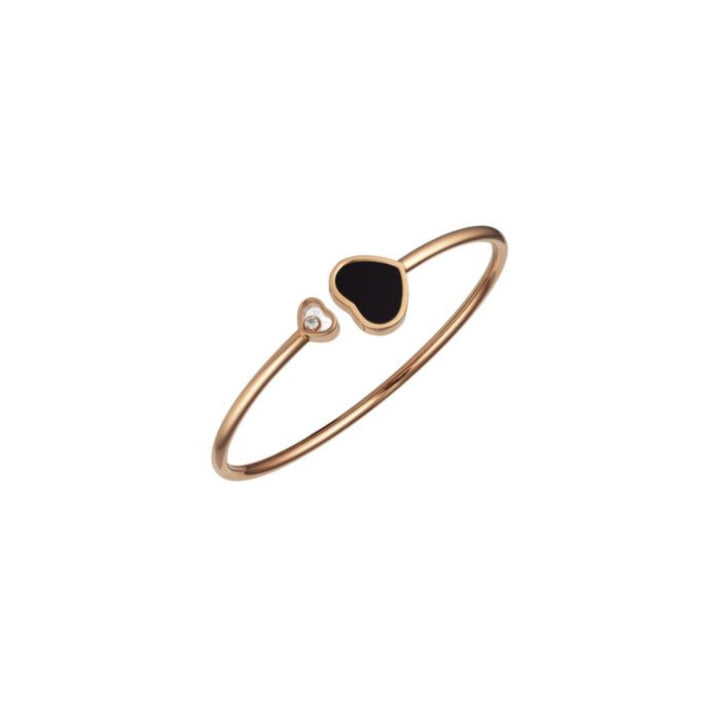 Bracelet Jonc Happy Hearts en Or Rose Onyx 857482-5202 - Chopard Joaillerie - Bracelet - Les Champs d'Or