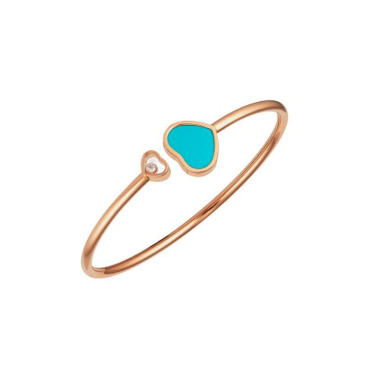 Bracelet Jonc Happy Hearts en Or Rose Turquoise reconstituée 857482-5402 - Chopard Joaillerie - Bracelet - Les Champs d'Or