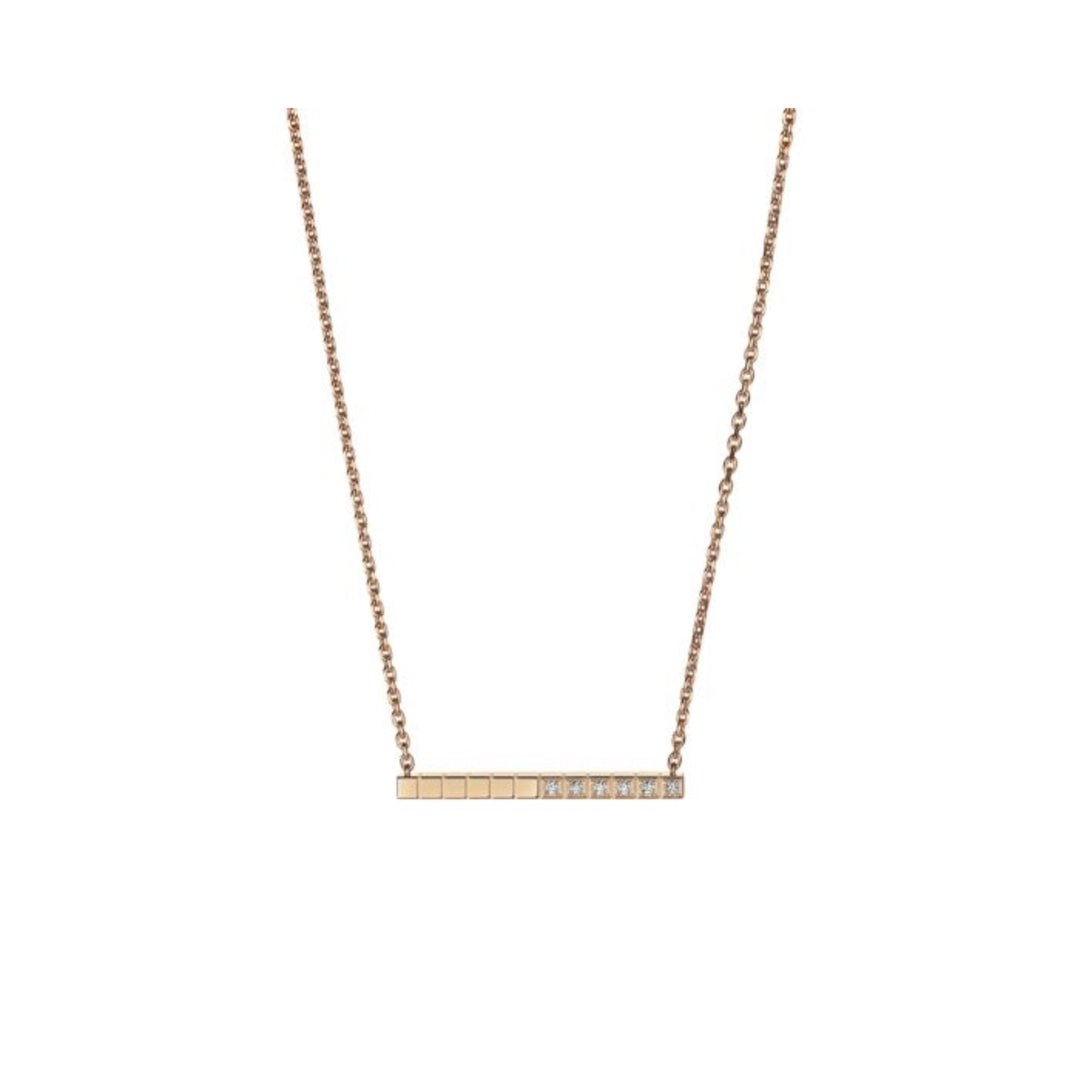Collier Ice Cube Pure Or Rose Semi Sertis 817702-5002 - Chopard Joaillerie - Collier - Les Champs d'Or