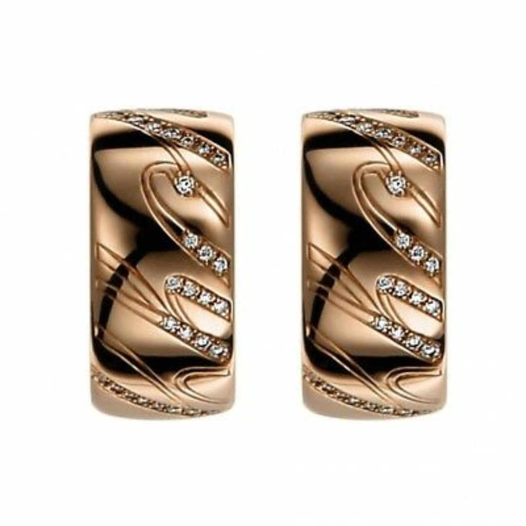 Boucles d'Oreilles Chopardissimo Or Rose Serties 837031-5002 - Chopard Joaillerie - Boucles d'Oreilles - Les Champs d'Or