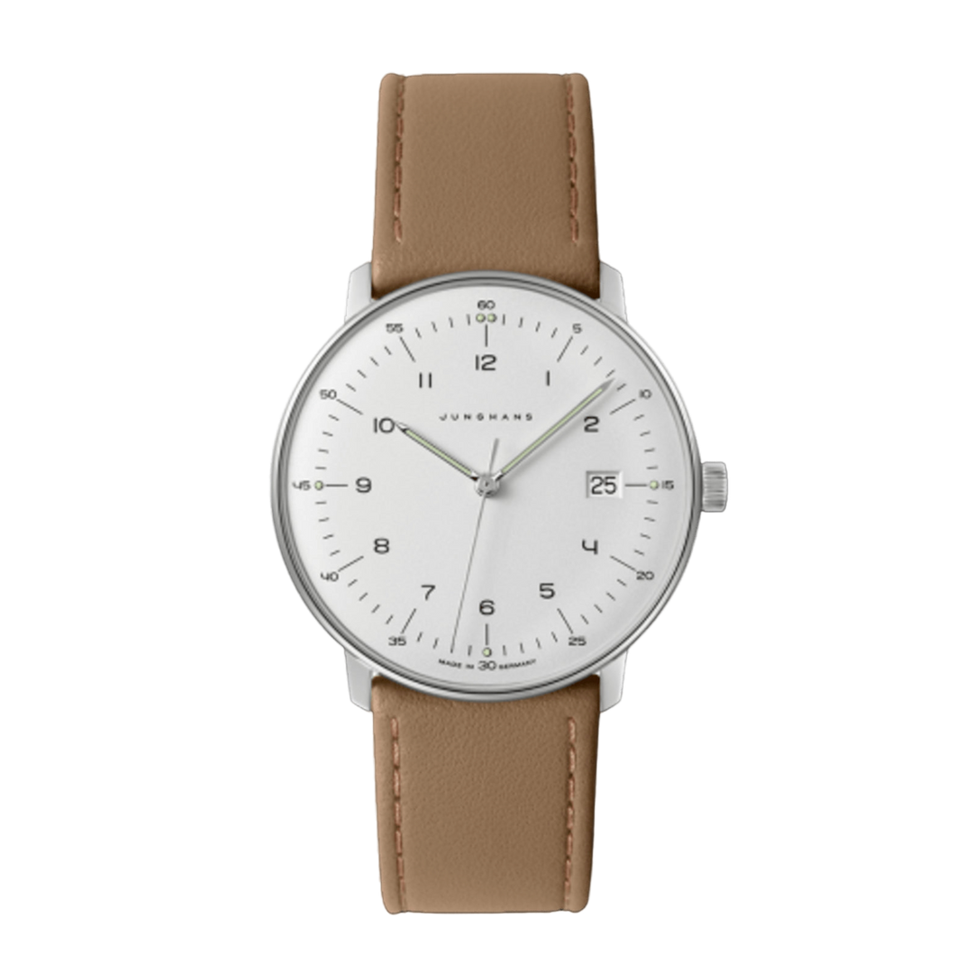 Montre Max Bill Quartz cadran blanc cuir brun 041/4562.02 - Montre - Junghans - Les Champs d'Or