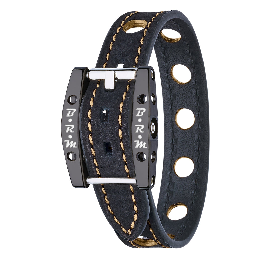 Bracelet Speed Alcantara Titane Noir OR 5N - B.R.M Bijoux  - Bracelet - Les Champs d'Or