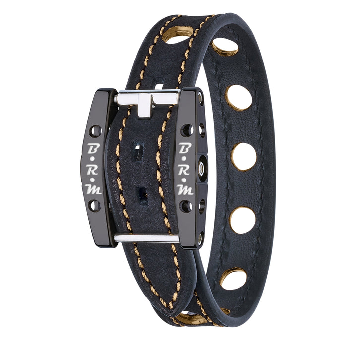 Bracelet Speed Alcantara Titane Noir OR 5N - B.R.M Bijoux  - Bracelet - Les Champs d'Or