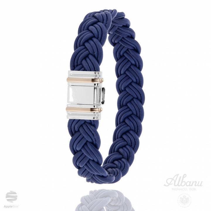 Bracelet Albanu Monaco Cuir de Pomme Goldrush - 698 FCP ORAC - Or Rose / Bleu / 15 Or Rose / Bleu / 16 Or Rose / Bleu / 17 Or Rose / Bleu / 18 Or Rose / Bleu / 19 Or Rose / Bleu / 20  - Albanu - Bracelet - Les Champs d'Or