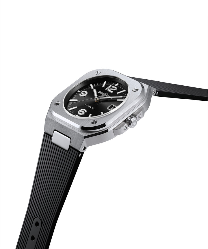 Bell & Ross - BR 05 Black Steel Bracelet Caoutchouc Cadran Noir - Les Champs d'Or