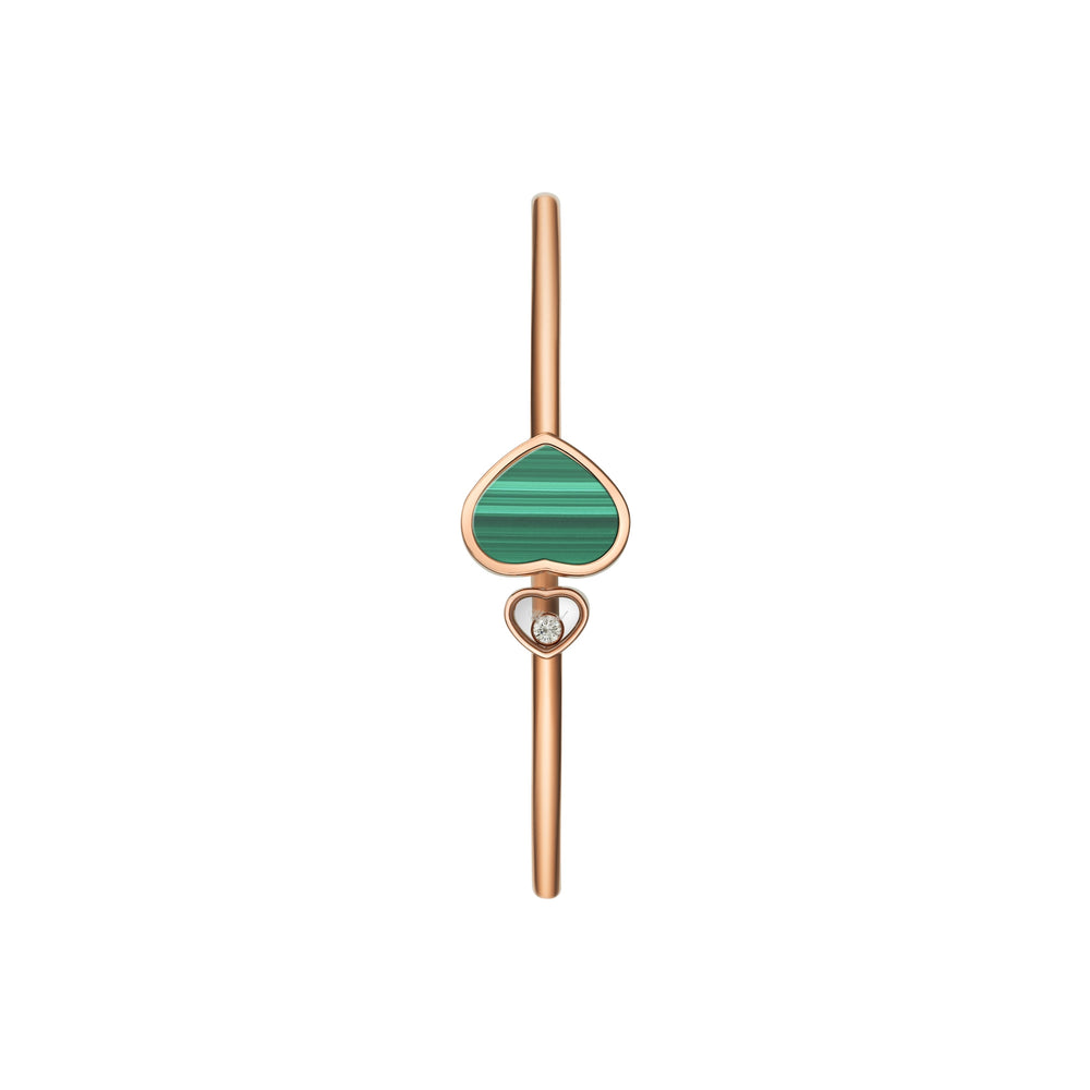 Bracelet Jonc Happy Hearts en Or Rose et Malachite naturelle 857482-5105 - Bracelet - Chopard Joaillerie - Les Champs d'Or