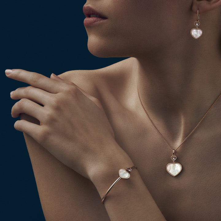 Bracelet Jonc Happy Hearts en Or Rose et Nacre 857482-5302 - Bracelet - Chopard Joaillerie - Les Champs d'Or