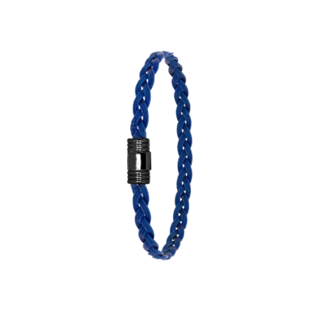 Bracelet Cable Bleu Fermoir Acier 608N TB C B AC -  - Albanu - Bracelet - Les Champs d'Or