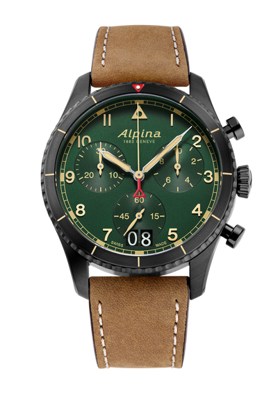 Alpina - Montre Startimer Pilot Quartz Chronograph Big Date Green - Les Champs d'Or