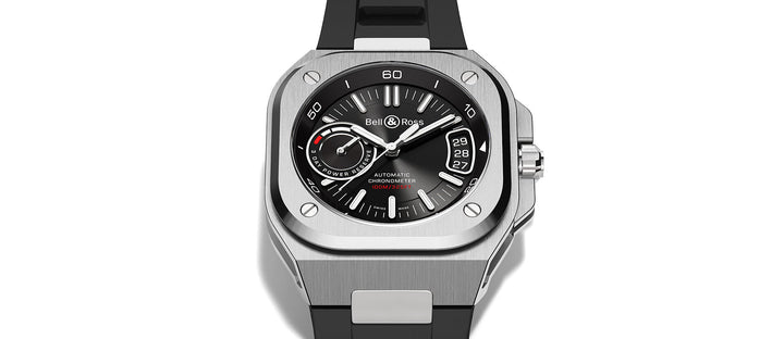 Bell & Ross - BR-X5 Black Steel Bracelet Caoutchouc Noir - Les Champs d'Or