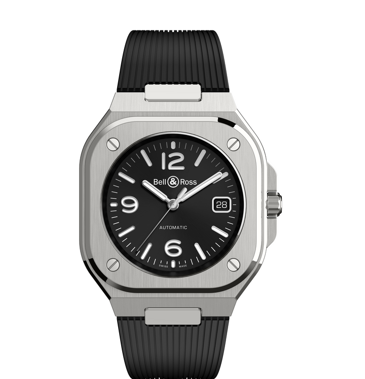 Bell & Ross - BR 05 Black Steel Bracelet Caoutchouc Cadran Noir - Les Champs d'Or