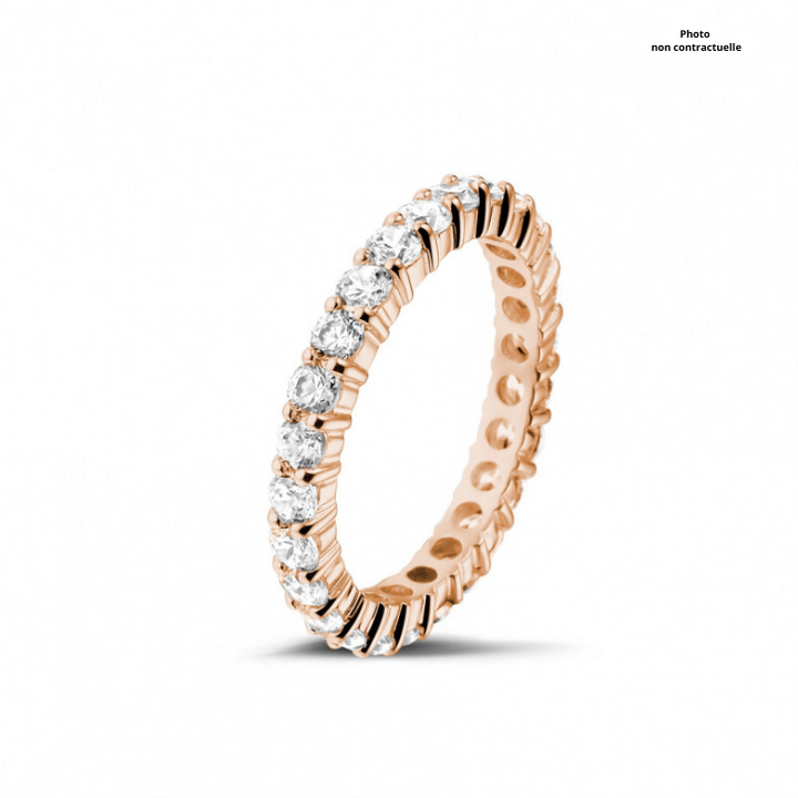 Alliance Sertis de Diamant en Or Rose - Les Champs d'Or - Bagues - Sublime Diamant