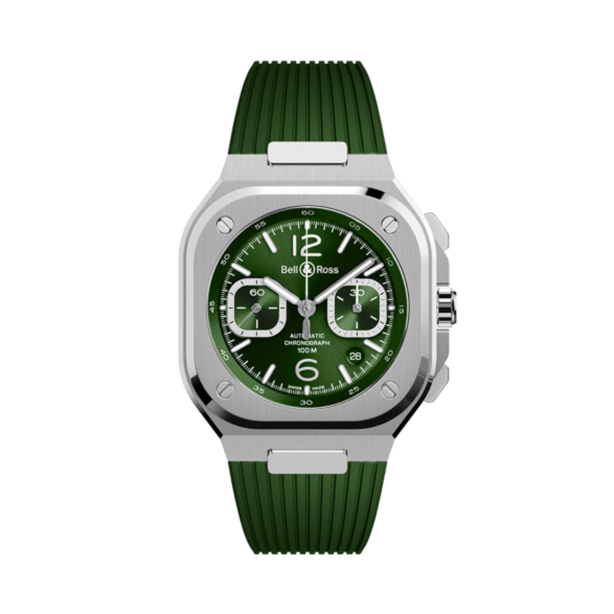 Bell Ross BR 05 Chrono Green Steel Rubber watch Les