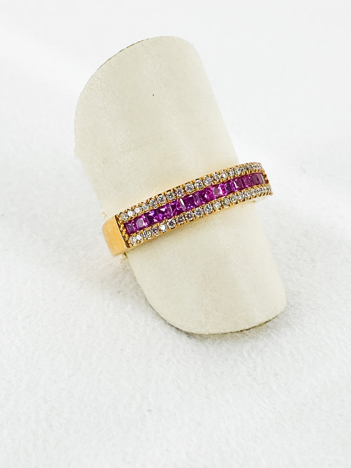 Bague Diamant et Saphir Rose -  - Sublime Diamant - Bagues - Les Champs d'Or