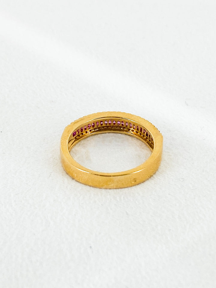 Bague Diamant et Saphir Rose -  - Sublime Diamant - Bagues - Les Champs d'Or