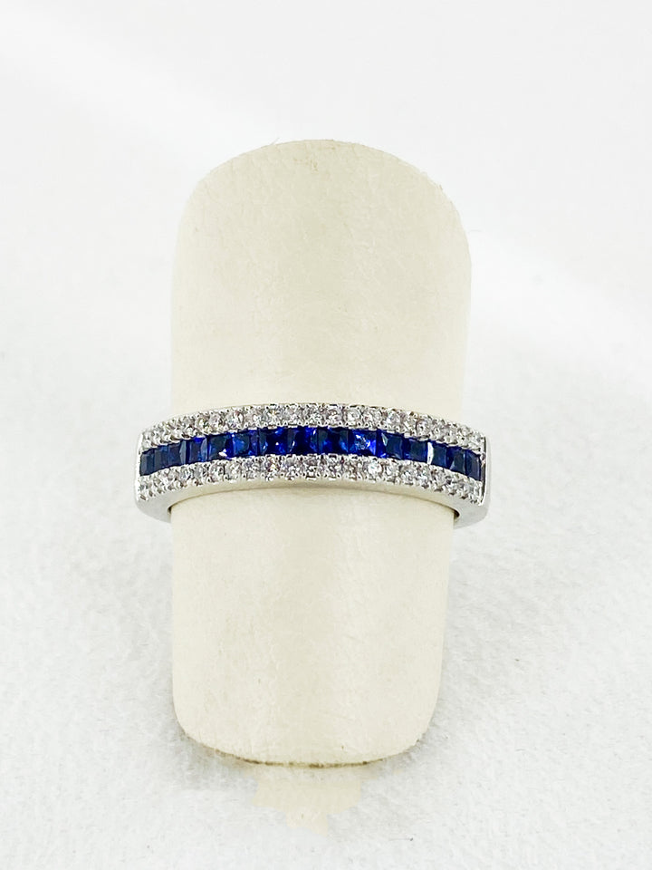Bague Diamant et Saphir Bleu -  - Sublime Diamant - Bagues - Les Champs d'Or