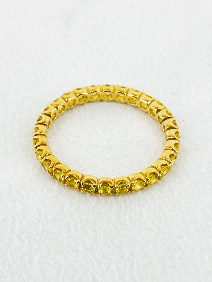 Alliance Sertis de Saphir en Or Jaune - Sublime Diamant - Bagues - Les Champs d'Or