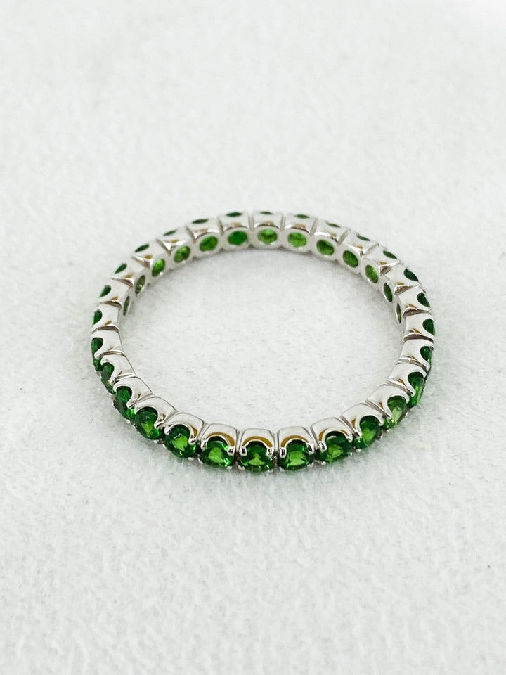 Alliance Or Blanc Sertis de Tsavorite - Sublime Diamant - Bagues - Les Champs d'Or