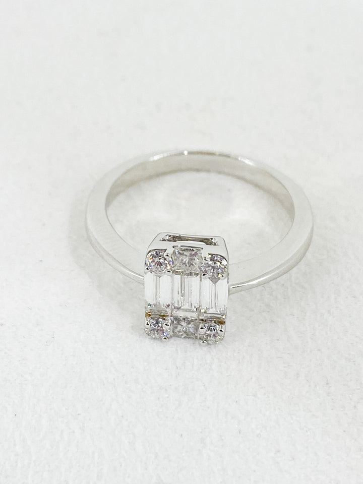 Bague de Fiançaille Diamants Halo Illusion Or Blanc -  - Purity Jewelry - Bagues - Les Champs d'Or