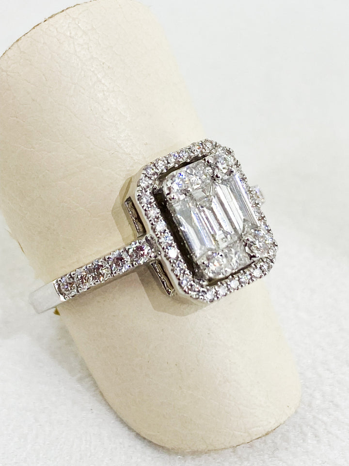 Bague de Fiançaille Sertis de Lignes de Diamants Or Blanc -  - Purity Jewelry - Bagues - Les Champs d'Or