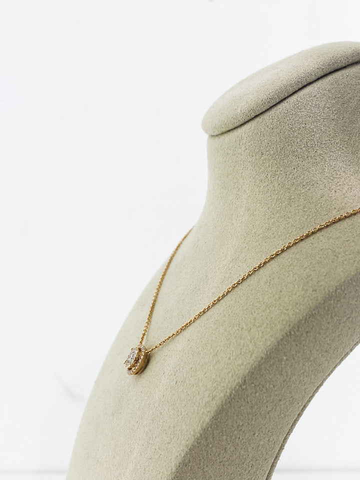 Pendentif Diamant Illusion Or Rose Carre -  - Sublime Diamant - Pendentif - Les Champs d'Or