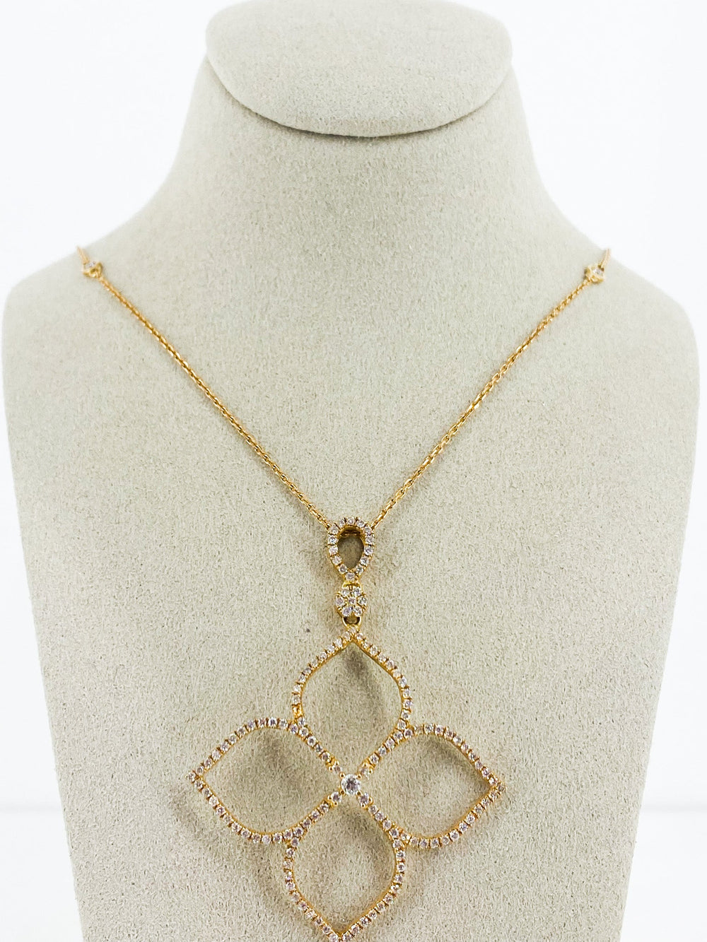 Pendentif Dentelle Or Rose Diamant -  - Sublime Diamant - Pendentif - Les Champs d'Or