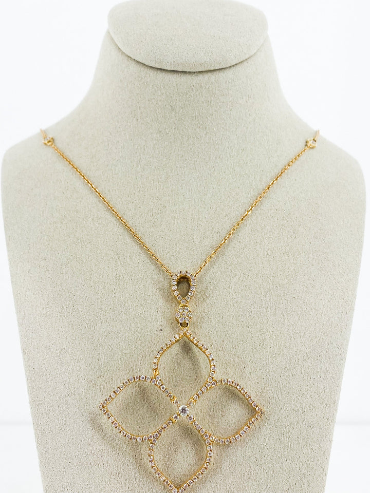 Pendentif Dentelle Or Rose Diamant -  - Sublime Diamant - Pendentif - Les Champs d'Or