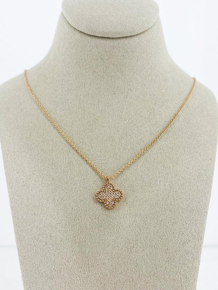 Pendentif Trèfle Or Rose et Diamant -  - Sublime Diamant - Pendentif - Les Champs d'Or