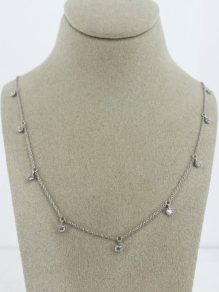 Collier Or Blanc 9 Diamant -  - Sublime Diamant - Collier - Les Champs d'Or