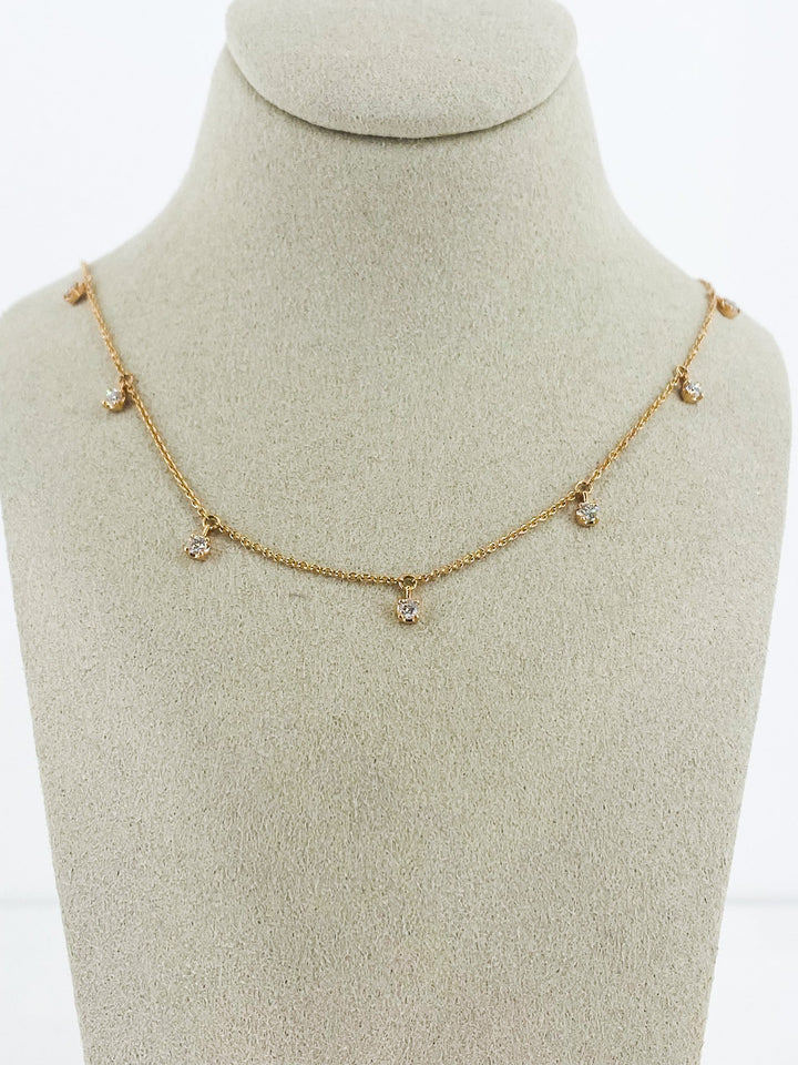 Collier Or Rose 7 Diamant -  - Sublime Diamant - Collier - Les Champs d'Or