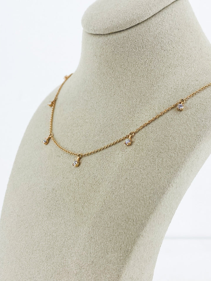 Collier Or Rose 7 Diamant -  - Sublime Diamant - Collier - Les Champs d'Or