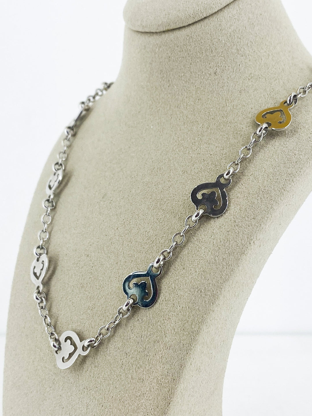 Collier Légende Fin 14 Cœur Or Blanc -  - Sublime Diamant - Collier - Les Champs d'Or