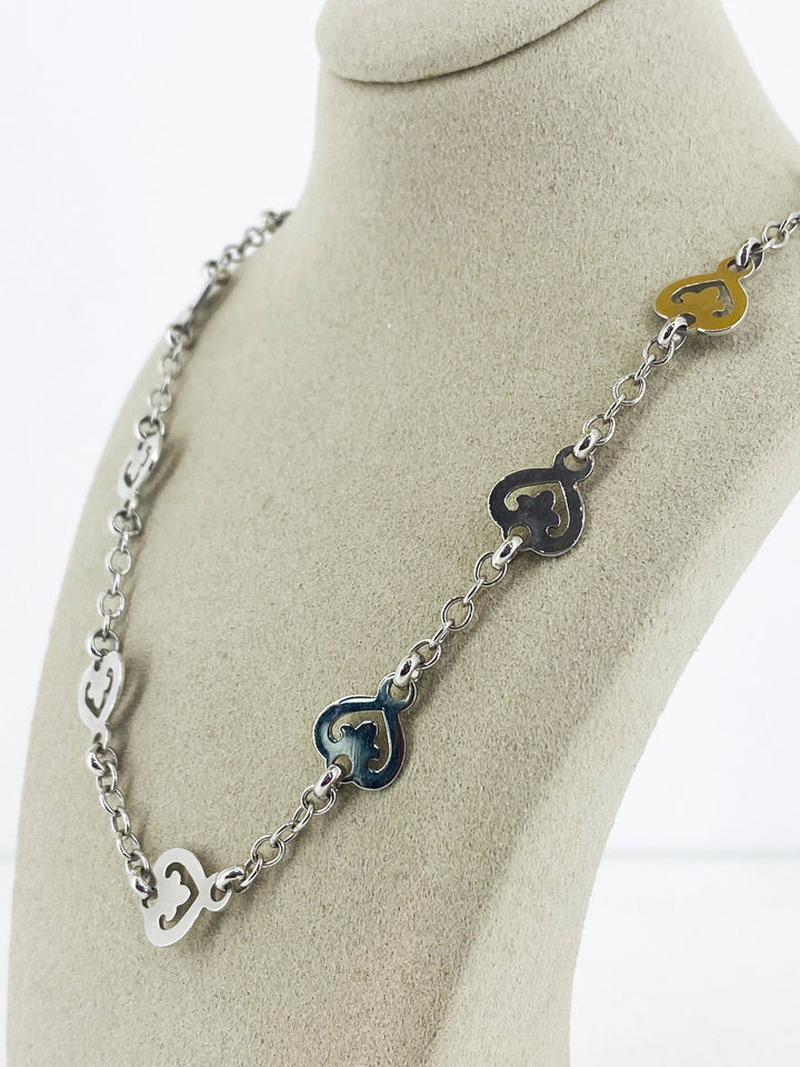 Collier Légende Fin 14 Cœur Or Blanc -  - Sublime Diamant - Collier - Les Champs d'Or