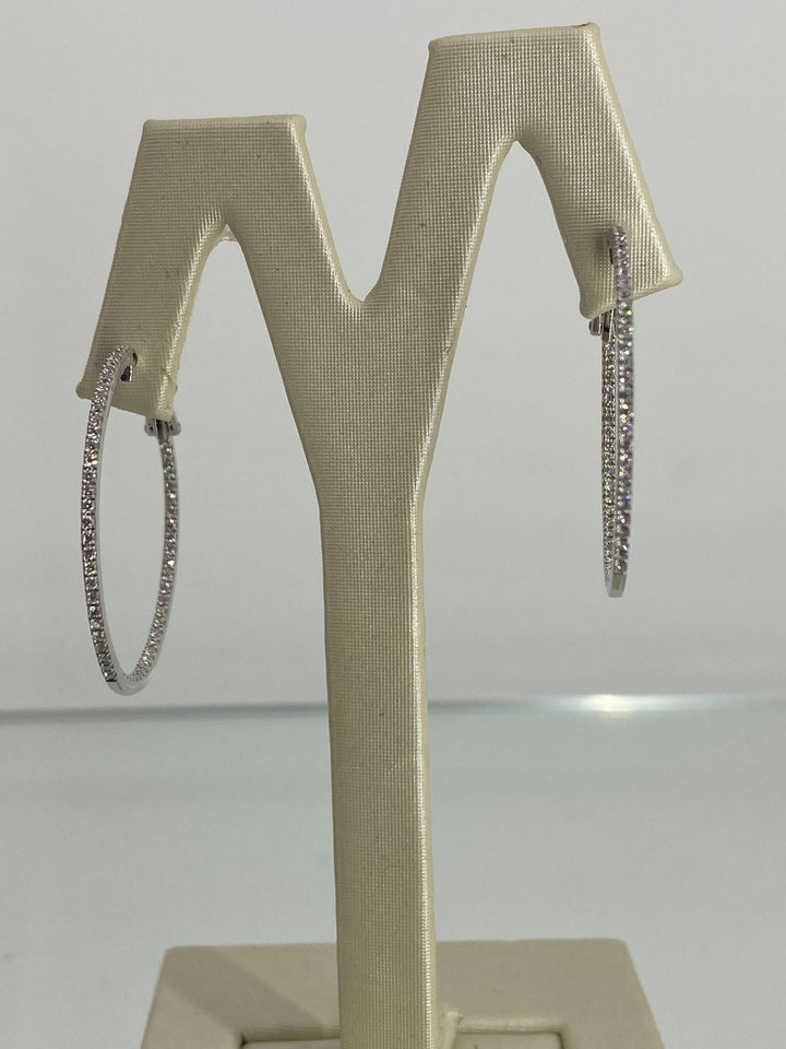 Boucles d'oreilles Creole sertis de Diamant -  - Sublime Diamant - Boucle d'oreille - Les Champs d'Or