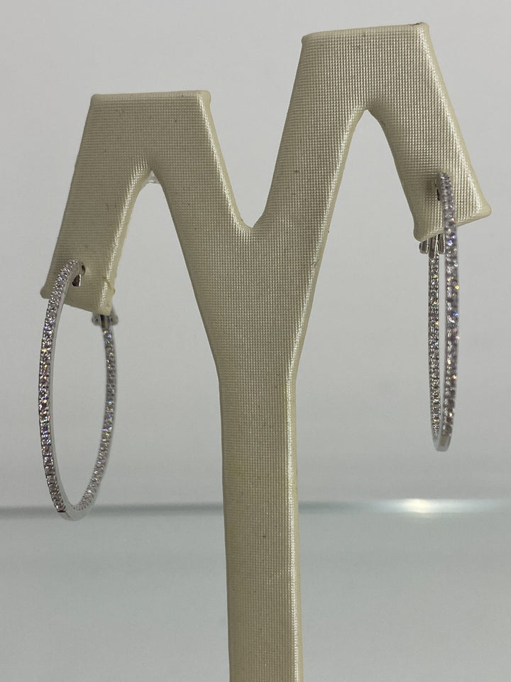 Boucles d'oreilles Creole sertis de Diamant -  - Sublime Diamant - Boucle d'oreille - Les Champs d'Or