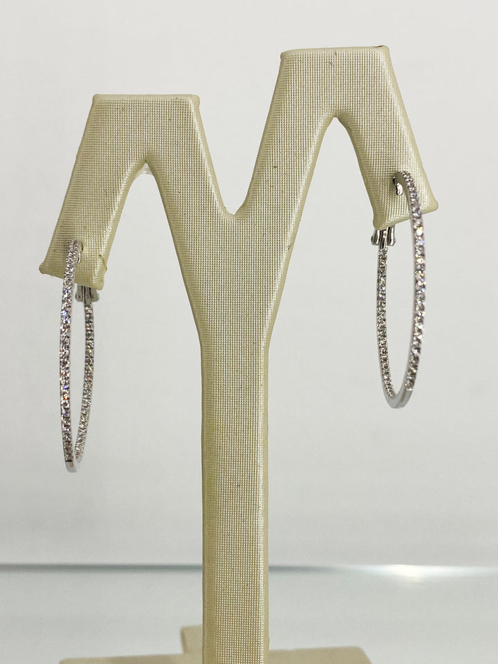 Boucles d'oreilles Creole sertis de Diamant -  - Sublime Diamant - Boucle d'oreille - Les Champs d'Or