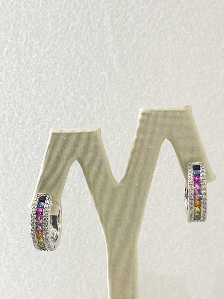 Boucles d'Oreilles Saphir Multicouleur -  - Sublime Diamant - Boucle d'oreille - Les Champs d'Or