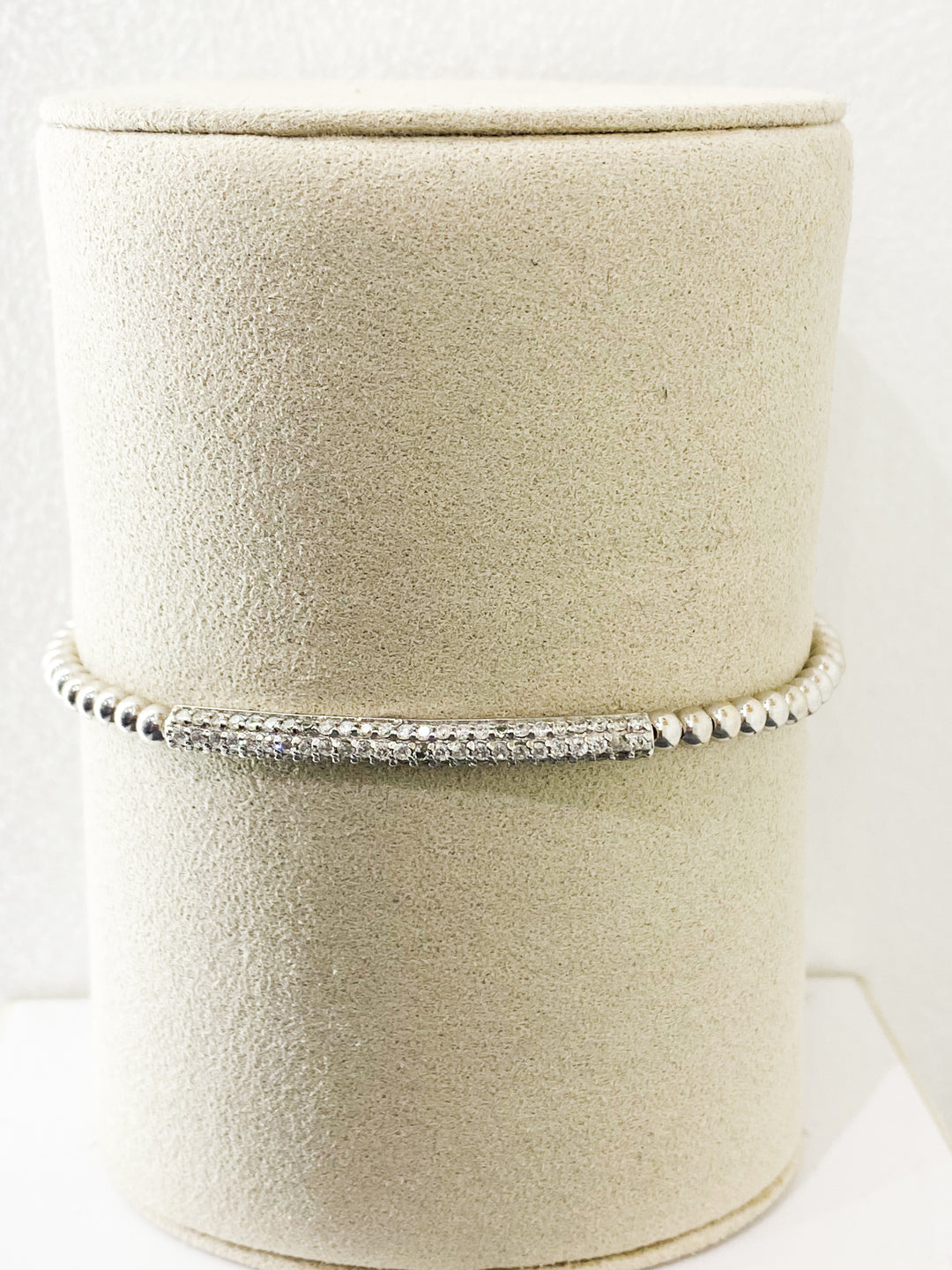 Bracelet Boule Or Gris et Barette Sertis - - Sublime Diamant - Bracelet - Les Champs d'Or