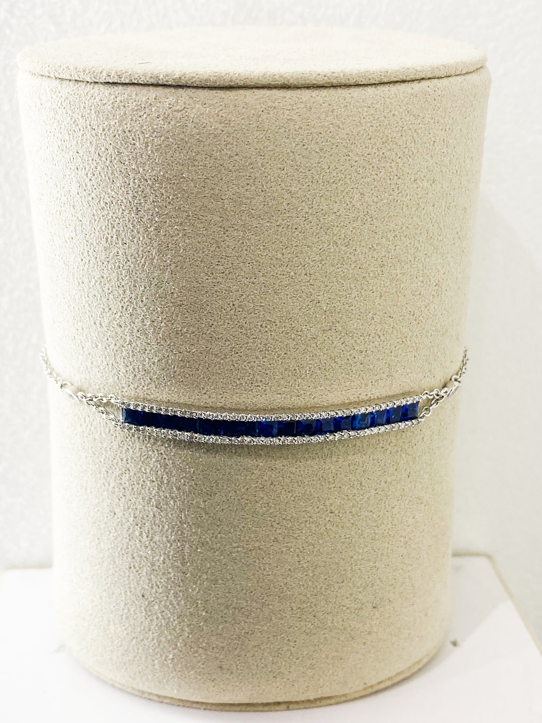 Bracelet Or Gris Barette Saphir -  - Sublime Diamant - Bracelet - Les Champs d'Or