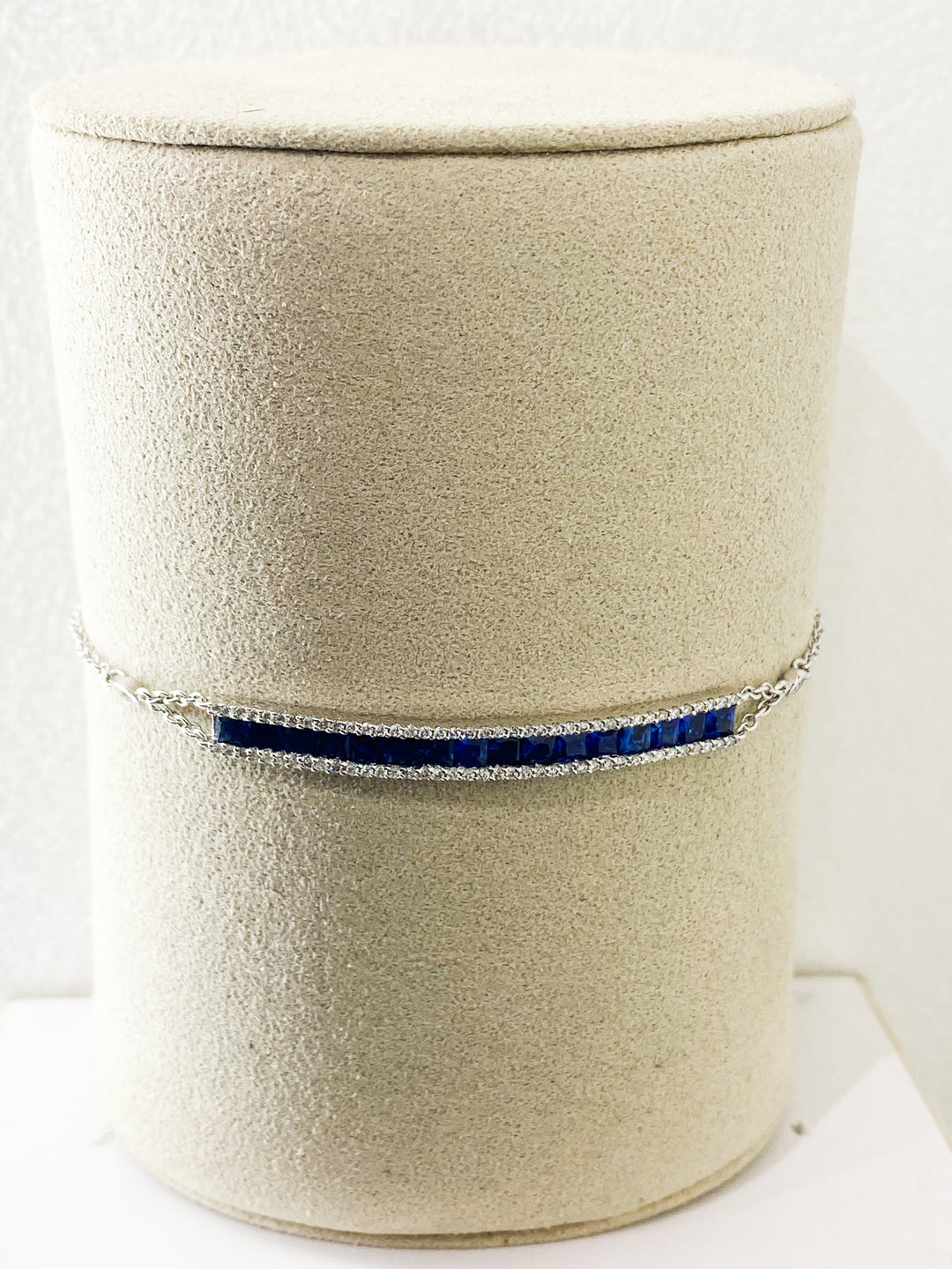 Bracelet Or Gris Barette Saphir - - Sublime Diamant - Bracelet - Les Champs d'Or