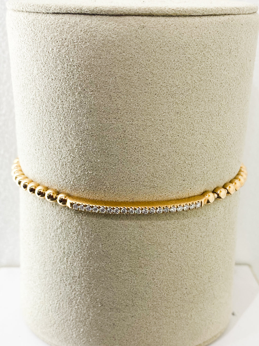 Bracelet Boule Or Rose Barette Diamant - - Sublime Diamant - Bracelet - Les Champs d'Or