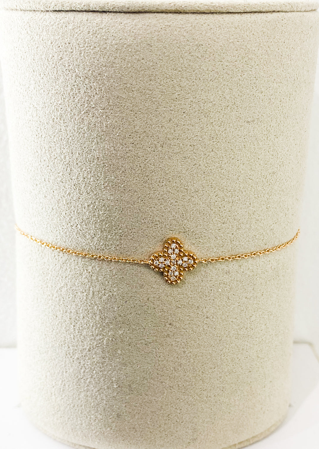 Bracelet Trèfle Or Rose et Diamant - - Sublime Diamant - Bracelet - Les Champs d'Or