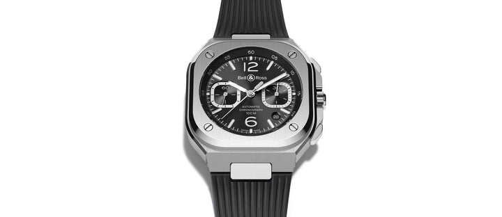 Bell & Ross - Bell & Ross BR05 Chrono Black Steel - Bracelet Caoutchouc - Les Champs d'Or