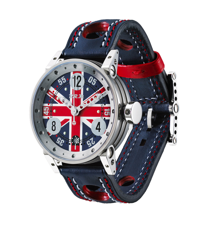 Montre V7-38-GT-CDUK-AG Drapeau anglais - Boîtier Inox Poli / Aiguilles Grises - B.R.M - Les Champs d'Or