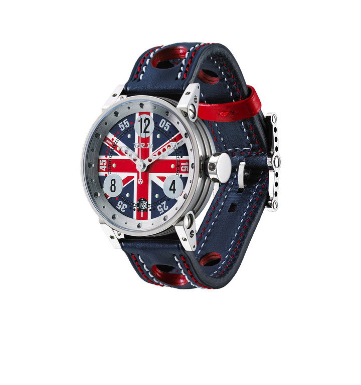 Montre V7-38-GT-CDUK-AG Drapeau anglais - Boîtier Inox Poli / Aiguilles Grises - Montre - B.R.M - Les Champs d'Or