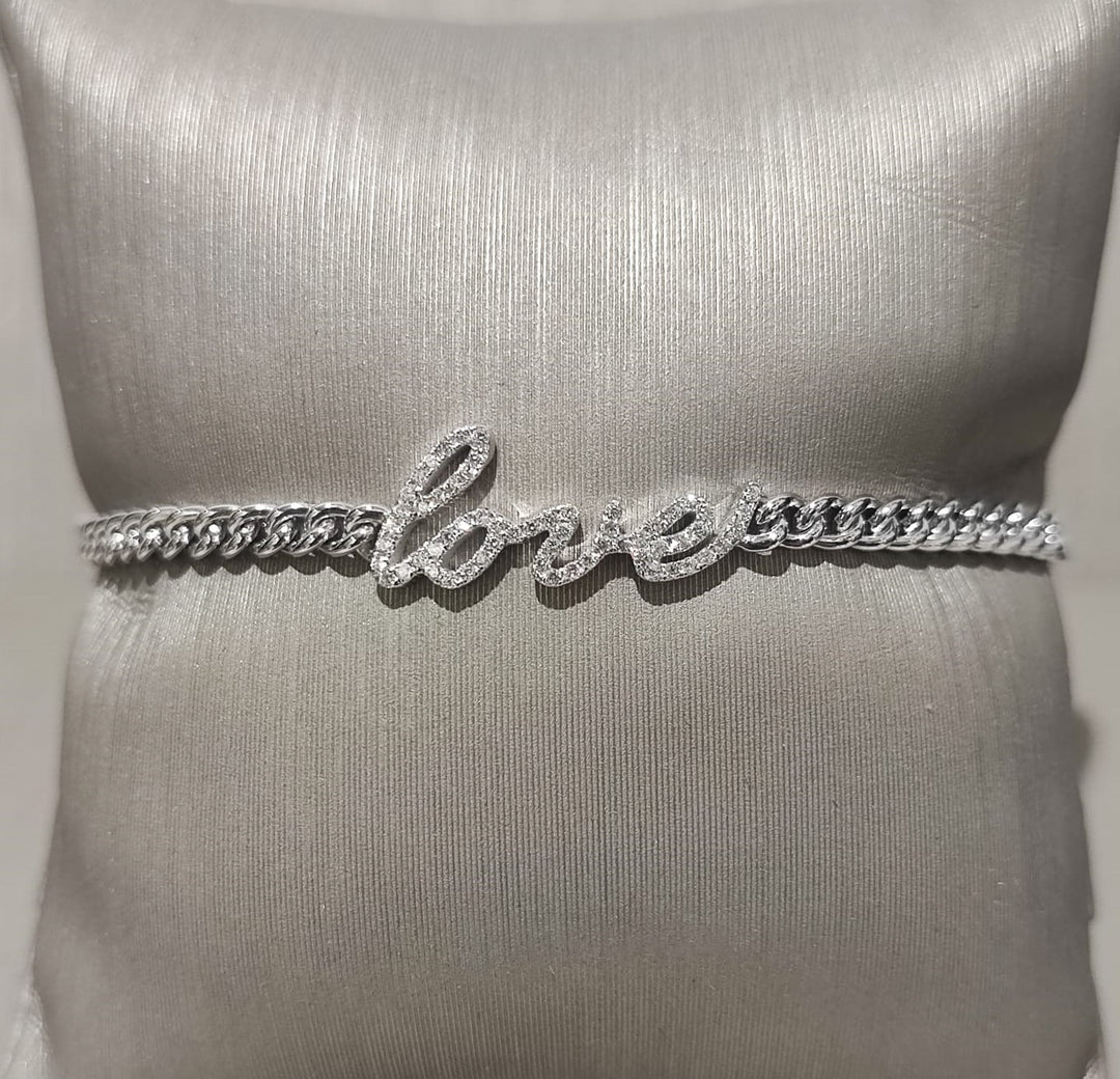 Bracelet Or Blanc Love Serti Sublime Diamant   Bracelet - Les Champs d'Or