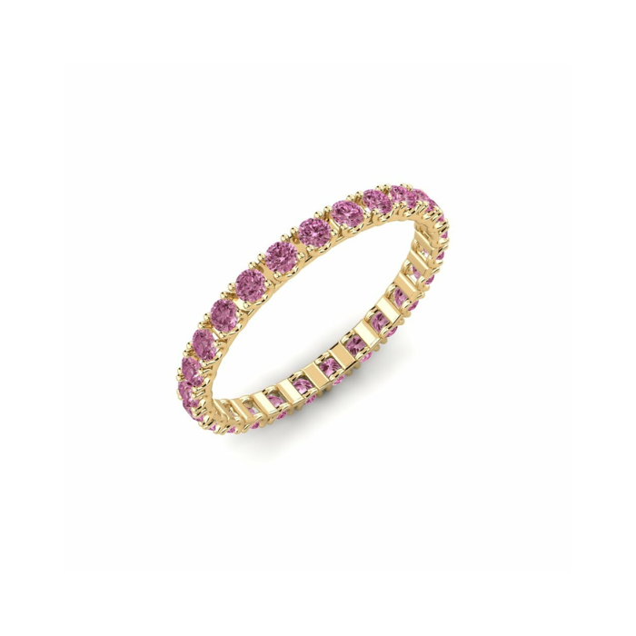 Alliance Sertis de Saphir Rose en Or Jaune - Les Champs d'Or - Bagues - Sublime Diamant